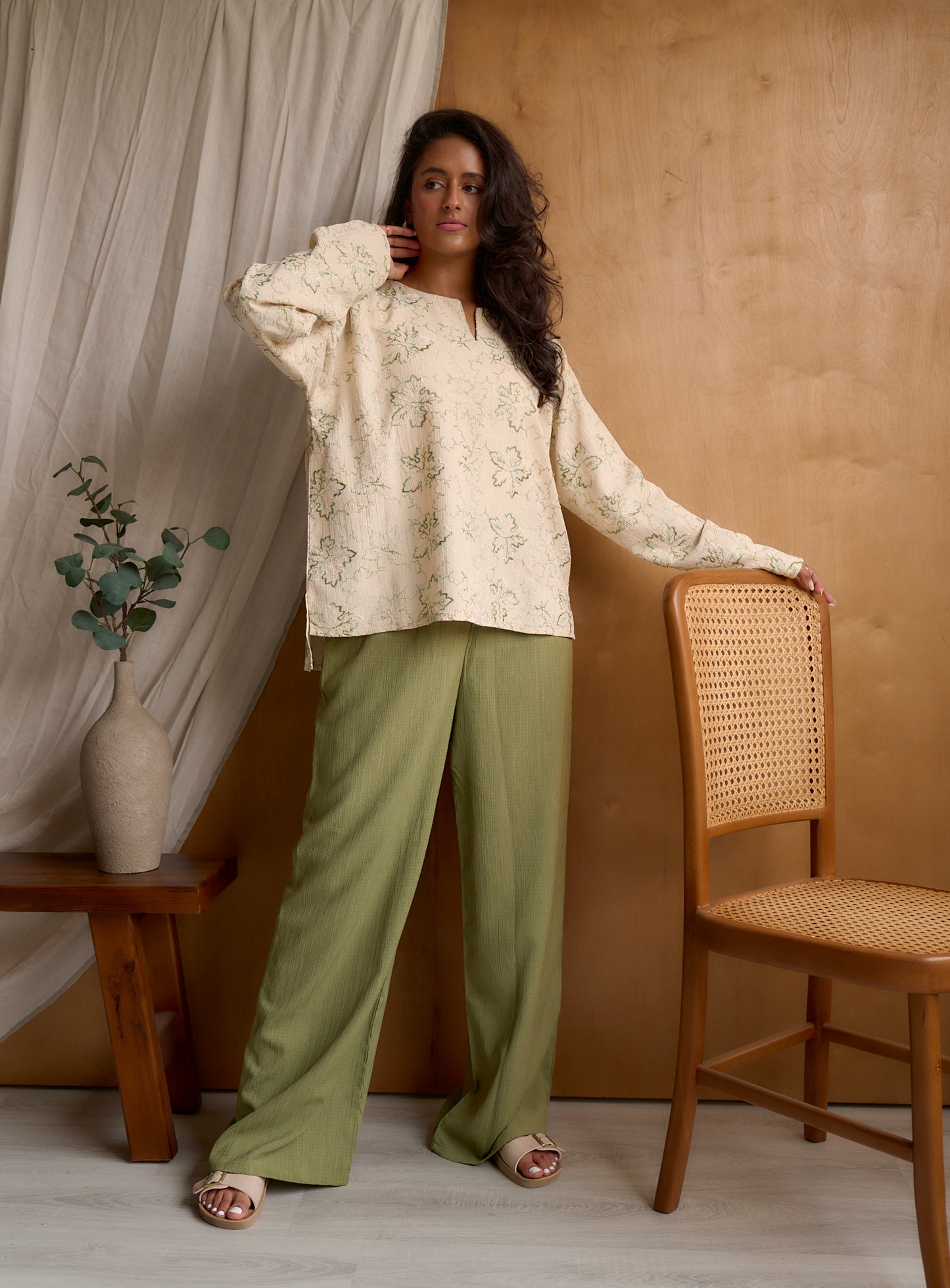 Olive Patterned Set
