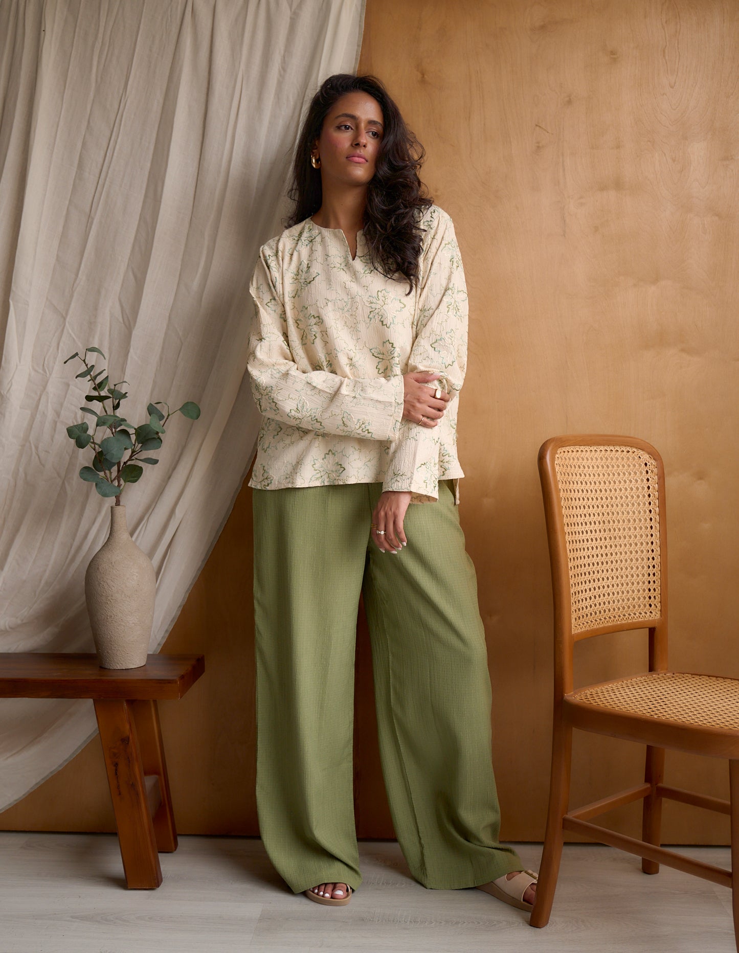 Olive Patterned Set